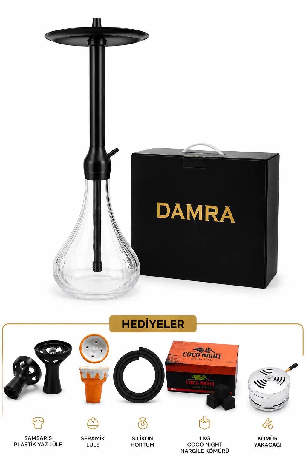 Damra Vantage Premium Nargile Takımı Seti (Full Hediye Paketili) ürün görseli