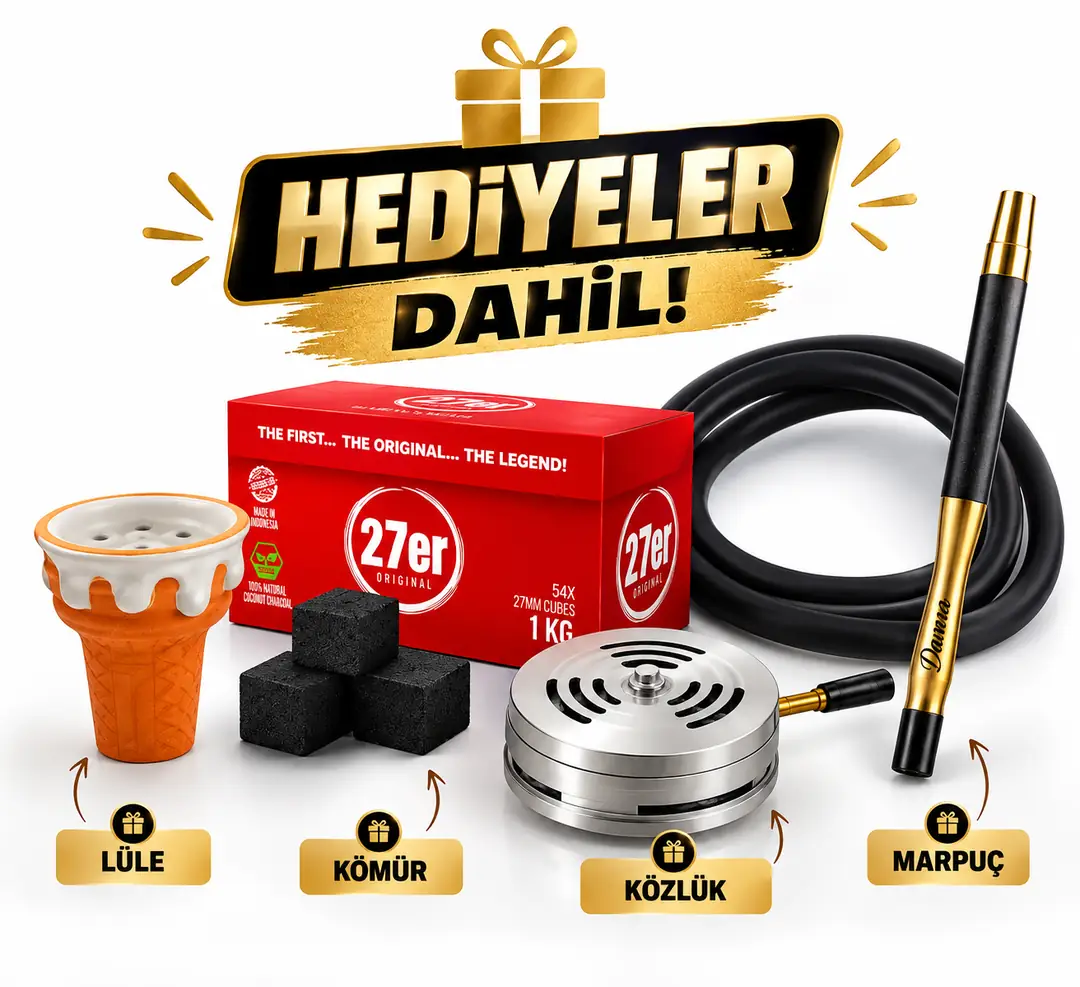 Damra Model Carbon 304 Çelik Nargile – görsel 2