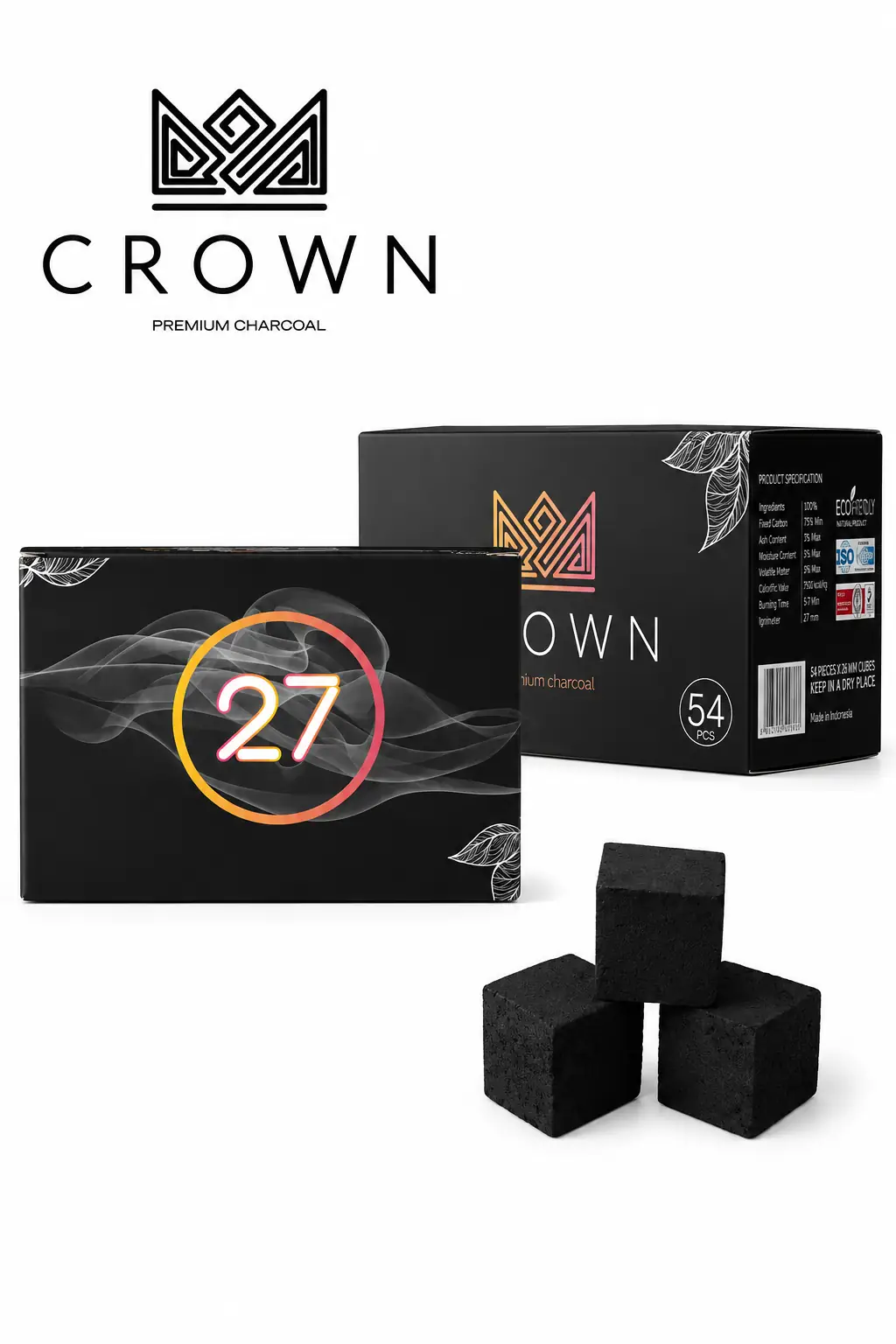 Max Flow Crown 27 mm Hindistan Cevizi Nargile Kömürü (1 KG) ürün görseli