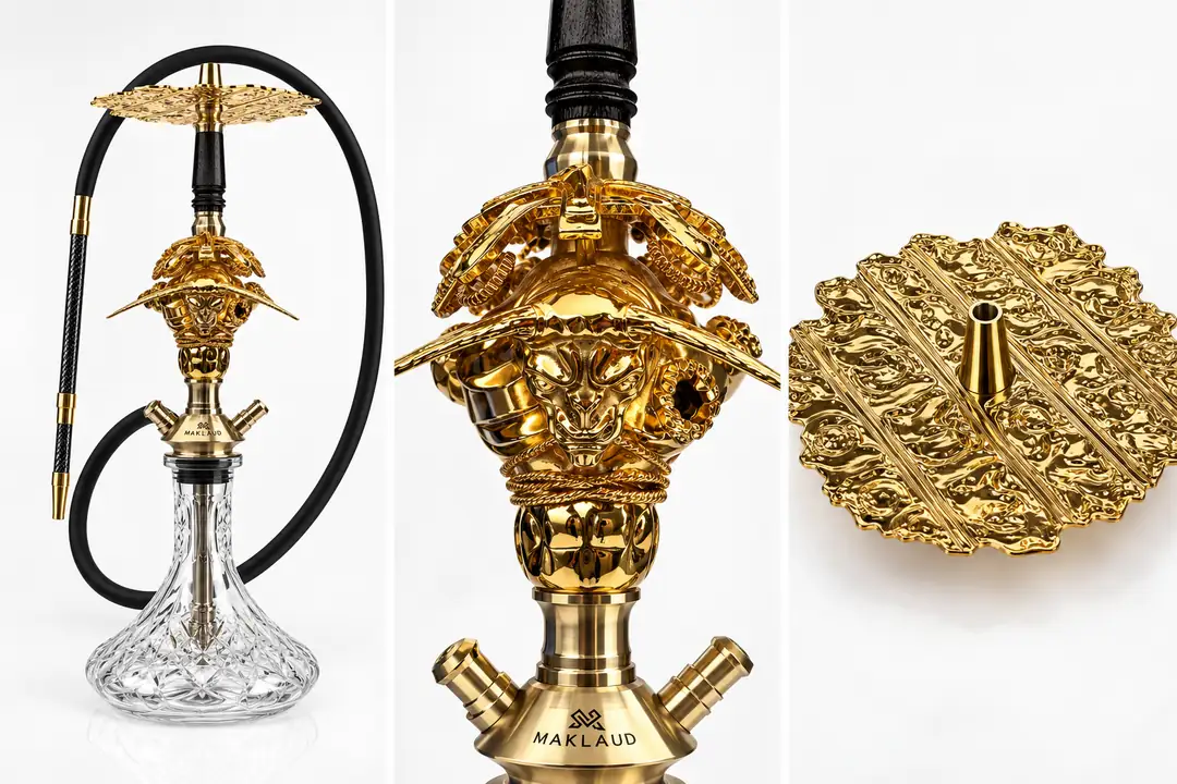 Maklaud Gold Özel Tasarım Nargile Takımı Boğa – görsel 2